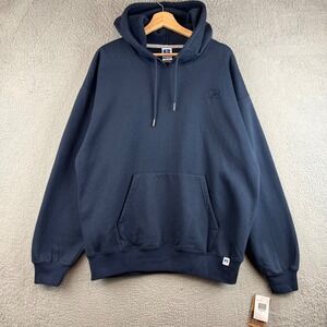 New Russell Athletic Mens  Blue Fleece Pullover Hoodie Sweatshirt R223 Size M